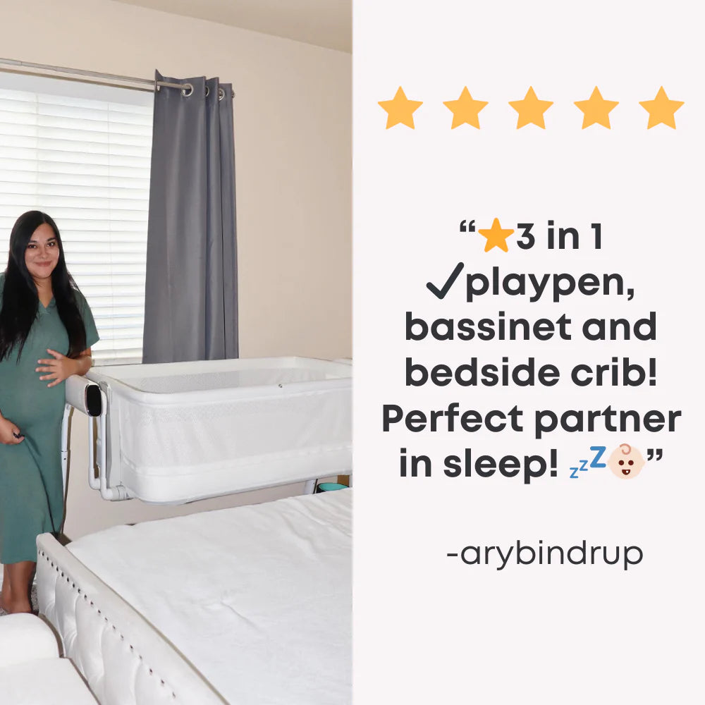 Maydolly Smart Baby Bassinet with Cry Detection | Auto-Rocking | White Noise Sleep Soother for Newborns